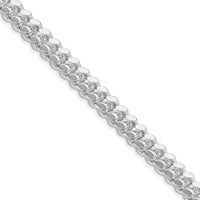 Sterling Silver Rhodium-plated 9mm Polished Domed Curb Chain