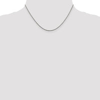 Sterling Silver Rhodium-plated 1.5mm Diamond-cut Rope Chain