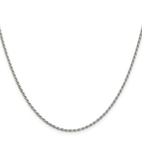 Sterling Silver 1.7mm Diamond-cut Rope Chain w/2in ext.