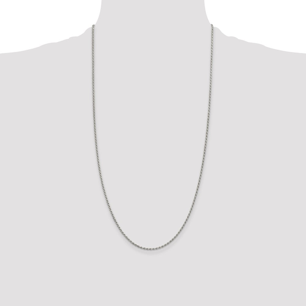 Sterling Silver 1.7mm Diamond-cut Rope Chain