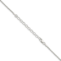 Sterling Silver 1.7mm Diamond-cut Rope Chain w/2in ext.