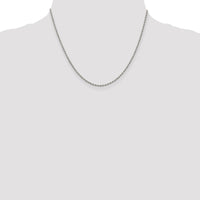 Sterling Silver Rhodium-plated 1.7mm Diamond-cut Rope Chain w/2in ext.