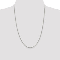 Sterling Silver Rhodium-plated 1.7mm Diamond-cut Rope Chain