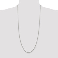 Sterling Silver Rhodium-plated 1.7mm Diamond-cut Rope Chain