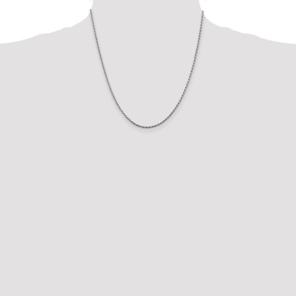 Sterling Silver 1.85mm Diamond-cut Rope Chain