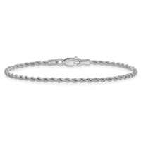 Sterling Silver Rhodium-plated 1.85mm Diamond-cut Rope Chain