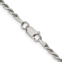 Sterling Silver 2.25mm Diamond-cut Rope Chain