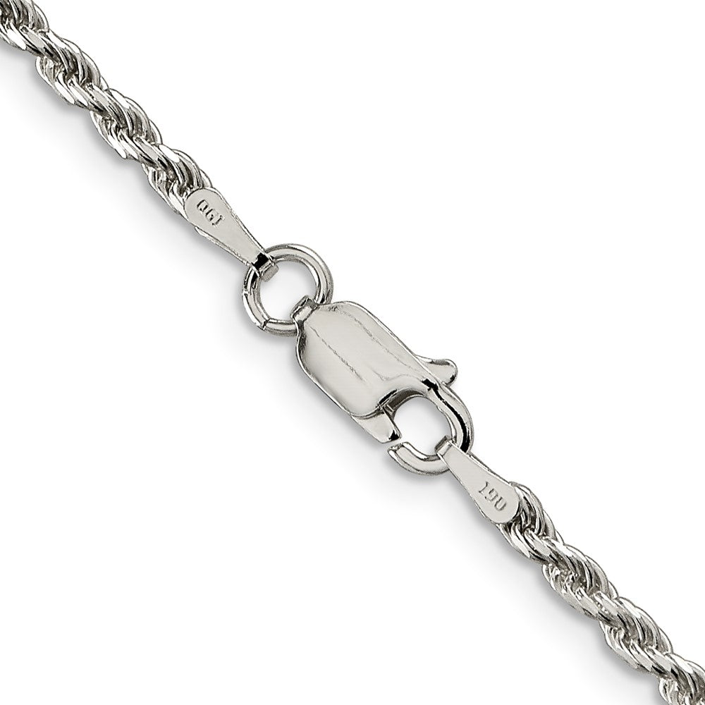 Sterling Silver 2.25mm Diamond-cut Rope Chain