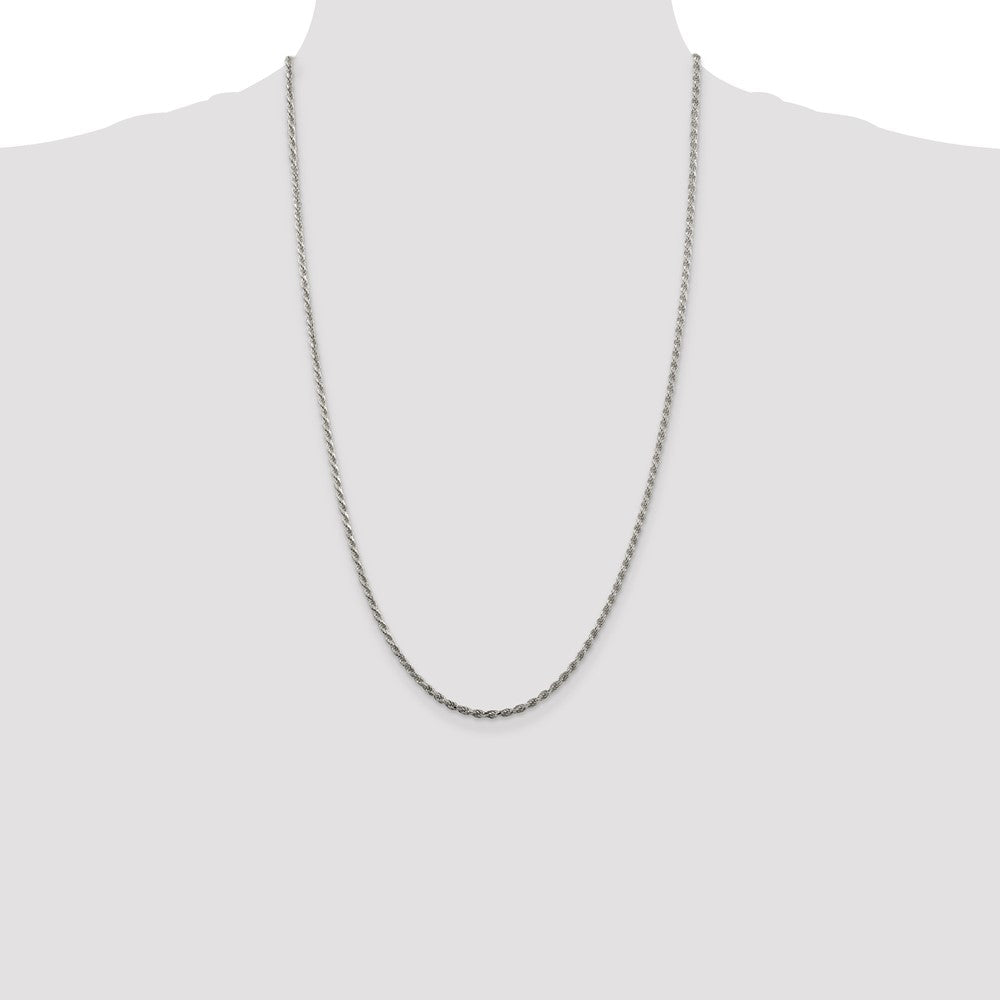 Sterling Silver 2.25mm Diamond-cut Rope Chain