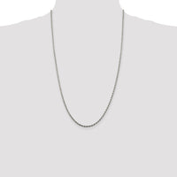 Sterling Silver 2.25mm Diamond-cut Rope Chain