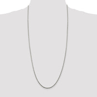 Sterling Silver 2.25mm Diamond-cut Rope Chain