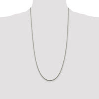 Sterling Silver Rhodium-plated 2.25mm Diamond-cut Rope Chain
