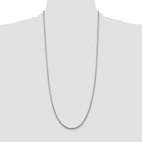 Sterling Silver Rhodium-plated 2.25mm Diamond-cut Rope Chain