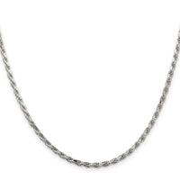 Sterling Silver 2.5mm Diamond-cut Rope Chain w/2in ext.