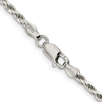 Sterling Silver 2.5mm Diamond-cut Rope Chain