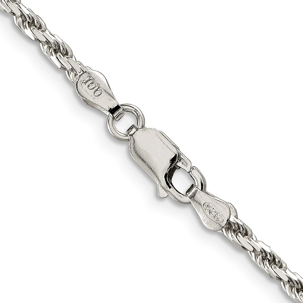 Sterling Silver 2.5mm Diamond-cut Rope Chain
