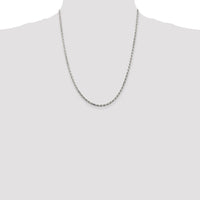 Sterling Silver 2.5mm Diamond-cut Rope Chain w/4in ext.