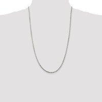 Sterling Silver 2.5mm Diamond-cut Rope Chain