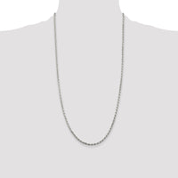 Sterling Silver Rhodium-plated 2.5mm Diamond-cut Rope Chain