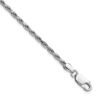 Sterling Silver Rhodium-plated 2.5mm Diamond-cut Rope Chain