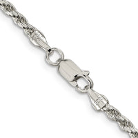 Sterling Silver 2.75mm Diamond-cut Rope Chain