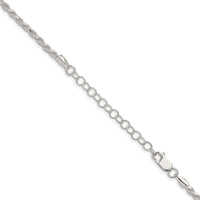 Sterling Silver 2.75mm Diamond-cut Rope Chain w/2in ext.