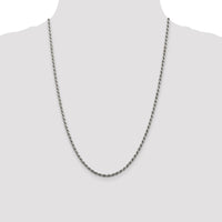 Sterling Silver Rhodium-plated 2.75mm Diamond-cut Rope Chain