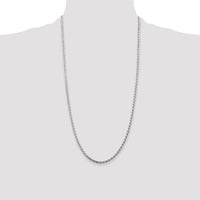 Sterling Silver Rhodium-plated 2.75mm Diamond-cut Rope Chain