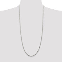 Sterling Silver Rhodium-plated 2.75mm Diamond-cut Rope Chain