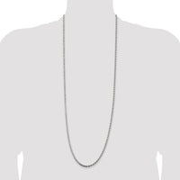 Sterling Silver 3.2mm Diamond-cut Rope Chain