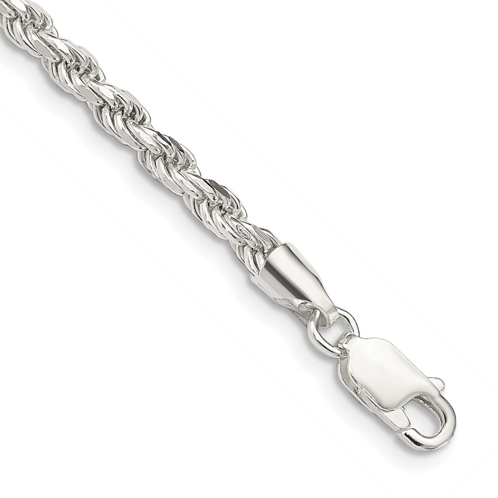 Sterling Silver 3.2mm Diamond-cut Rope Chain