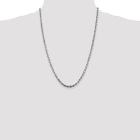Sterling Silver 3.75mm Diamond-cut Rope Chain