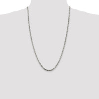 Sterling Silver 3.75mm Diamond-cut Rope Chain