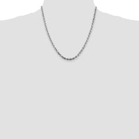 Sterling Silver Rhodium-plated 3.75mm Diamond-cut Rope Chain