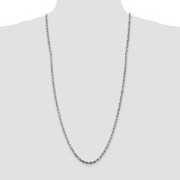 Sterling Silver Rhodium-plated 3.75mm Diamond-cut Rope Chain