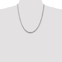 Sterling Silver 4.25mm Diamond-cut Rope Chain