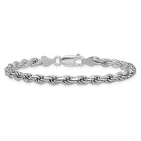Sterling Silver Rhodium-plated 4.25mm Diamond-cut Rope Chain