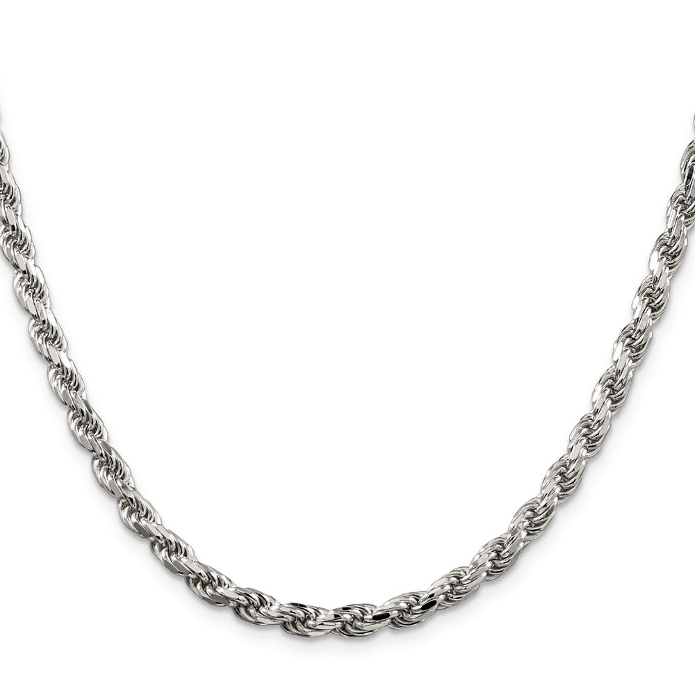Sterling Silver 4.6mm Diamond-cut Rope Chain