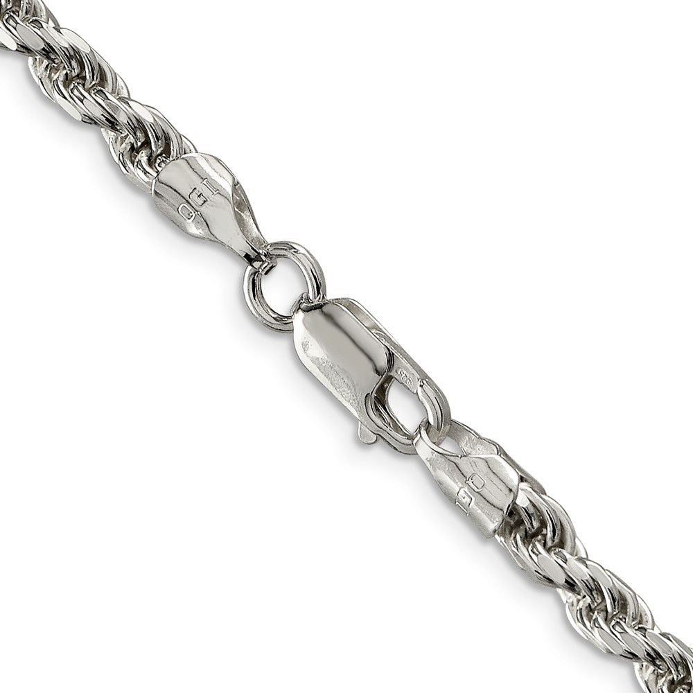 Sterling Silver 4.6mm Diamond-cut Rope Chain