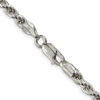 Sterling Silver 4.6mm Diamond-cut Rope Chain