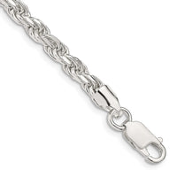Sterling Silver 4.6mm Diamond-cut Rope Chain