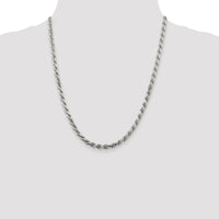 Sterling Silver Rhodium-plated 4.6mm Diamond-cut Rope Chain