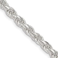 Sterling Silver 4.6mm Diamond-cut Rope Chain