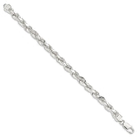 Sterling Silver 6.5mm Diamond-cut Rope Chain