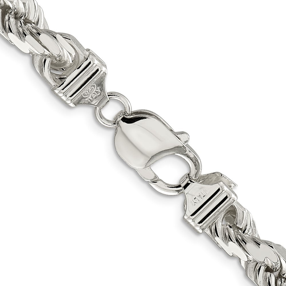 Sterling Silver 7.8mm Diamond-cut Rope Chain
