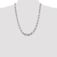 Sterling Silver 9.0mm Diamond-cut Rope Chain