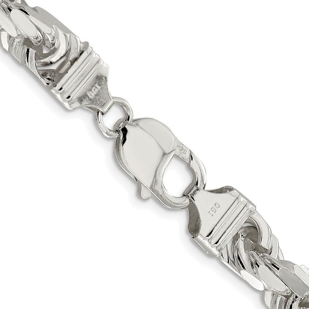 Sterling Silver Rhodium-plated 9.0mm Diamond-cut Rope Chain
