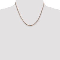 Sterling Silver And Rose Vermeil 2.5mm Diamond-cut Rope Chain