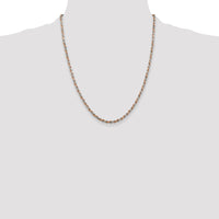 Sterling Silver And Rose Vermeil 2.5mm Diamond-cut Rope Chain