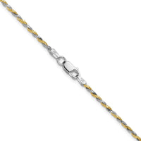 Sterling Silver And Vermeil 1.85mm Diamond-cut Rope Chain